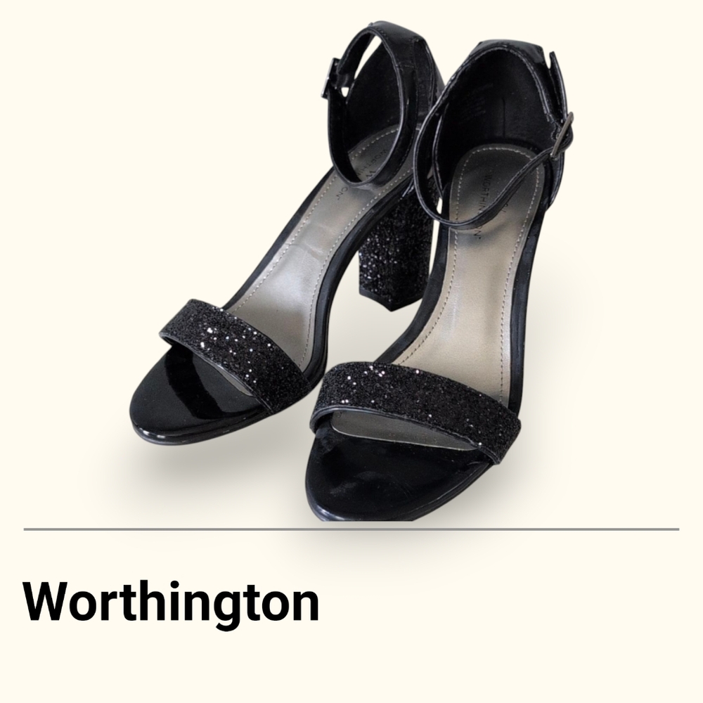 Worthington Black Sparkle Heels